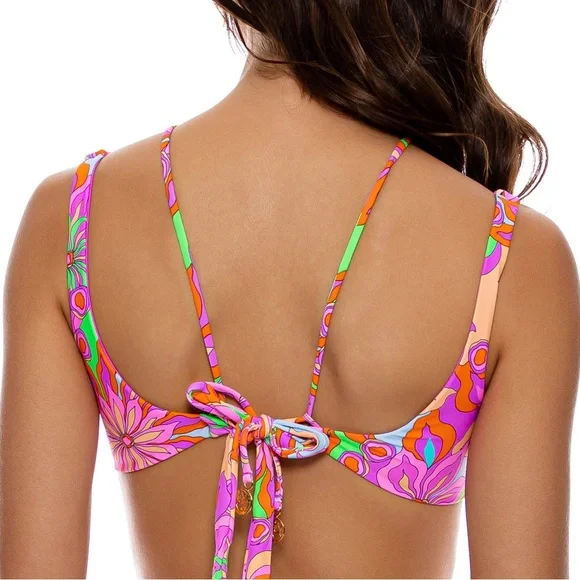 Luli Fama Vivi Il Momento Crossing String Tank Bralette Top and matching bottoms - Picture 3 of 3